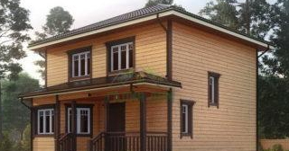Двухэтажный дом из бруса в Моршанске от Строй-Мрш - строительство от 132964 руб.