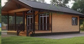 Проект одноэтажного дома из бруса с террасой - Строительство в Моршанске от Строй-Мрш от 132964 руб.